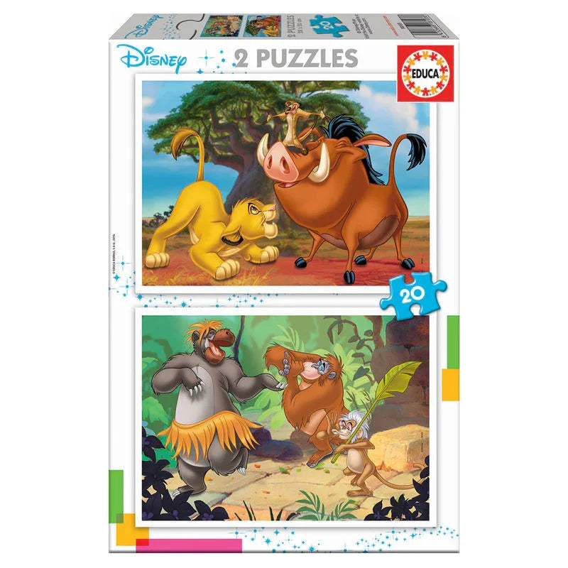 Disney Animals Lion King + Jungle Book puzzle 2x20pcs Nerdscape