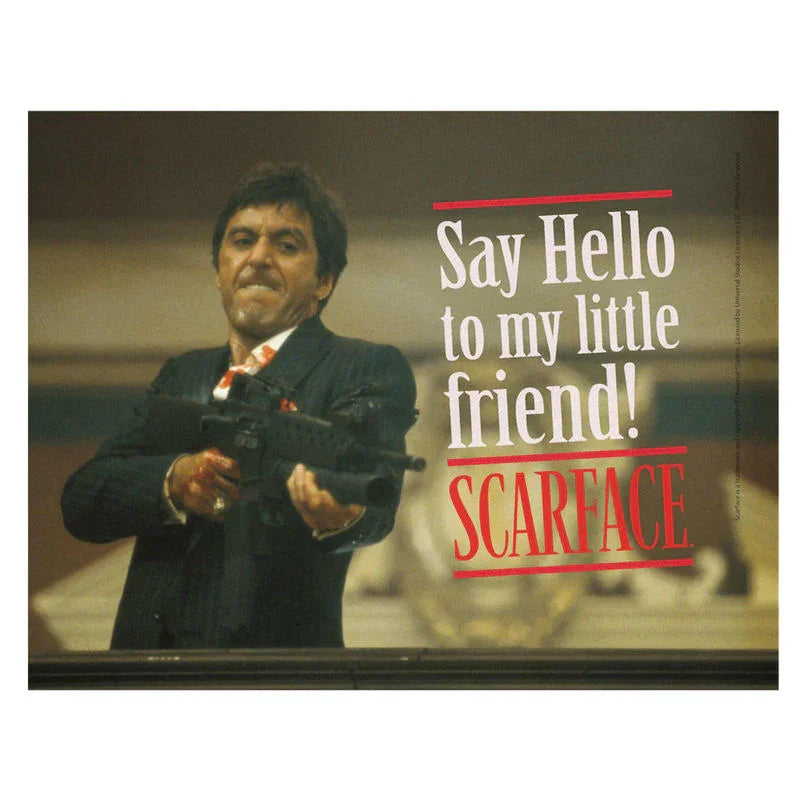 Scarface Say Hello glass poster Nerdscape