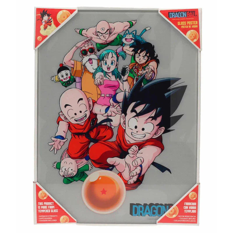 Dragon Ball characters glass poster Nerdscape