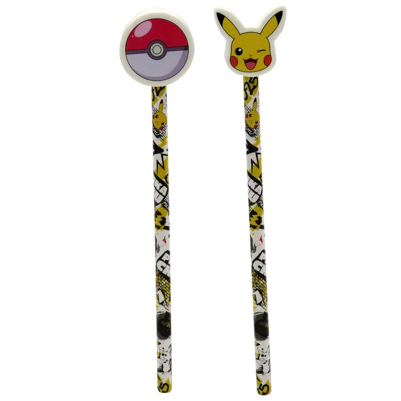 Pokemon Pikachu pencil with eraser assorted Nerdscape