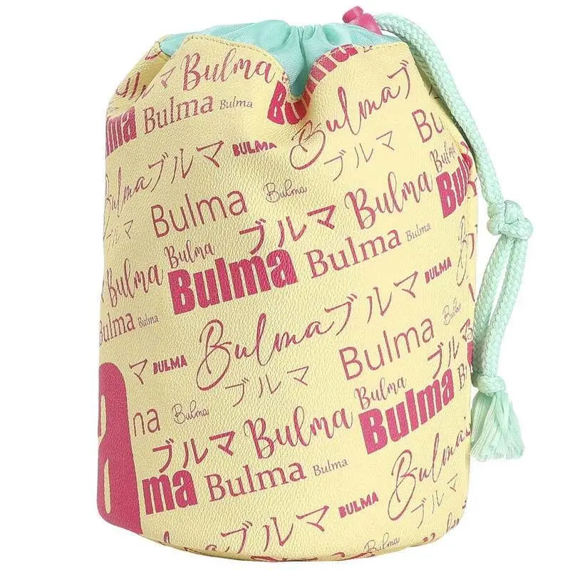 Sacca Nerdscape Bulma gialla con scritta rosa, cordino azzurro, accessorio anime geek