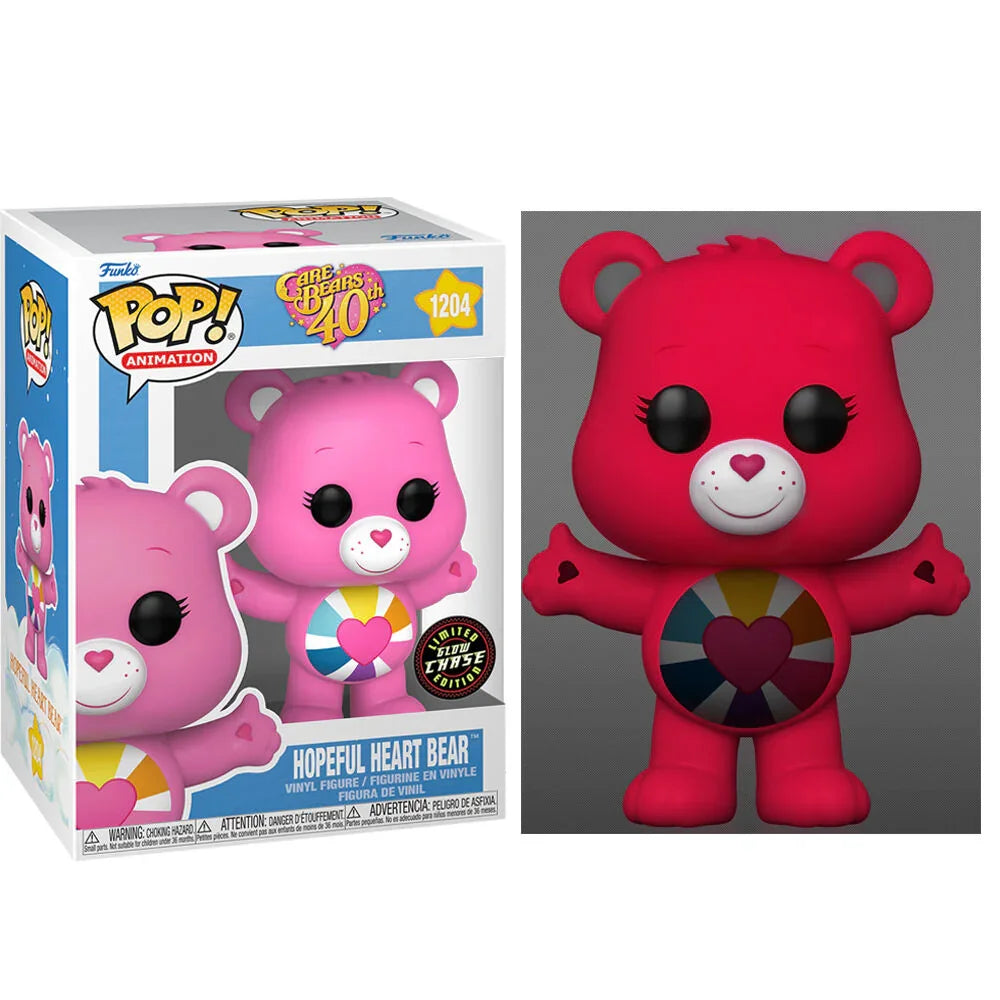 Funko Pop! Care Bears Hopeful Heart Bear 5 + 1 Chase - Figura da Collezione Vinyl Nerdscape