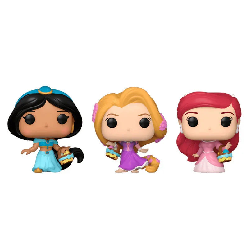 Funko Pop! Disney Princess Rapunzel Ariel Jasmin - Figura da Collezione Vinyl 3 pezzi Pocket POP blister Easter Nerdscape