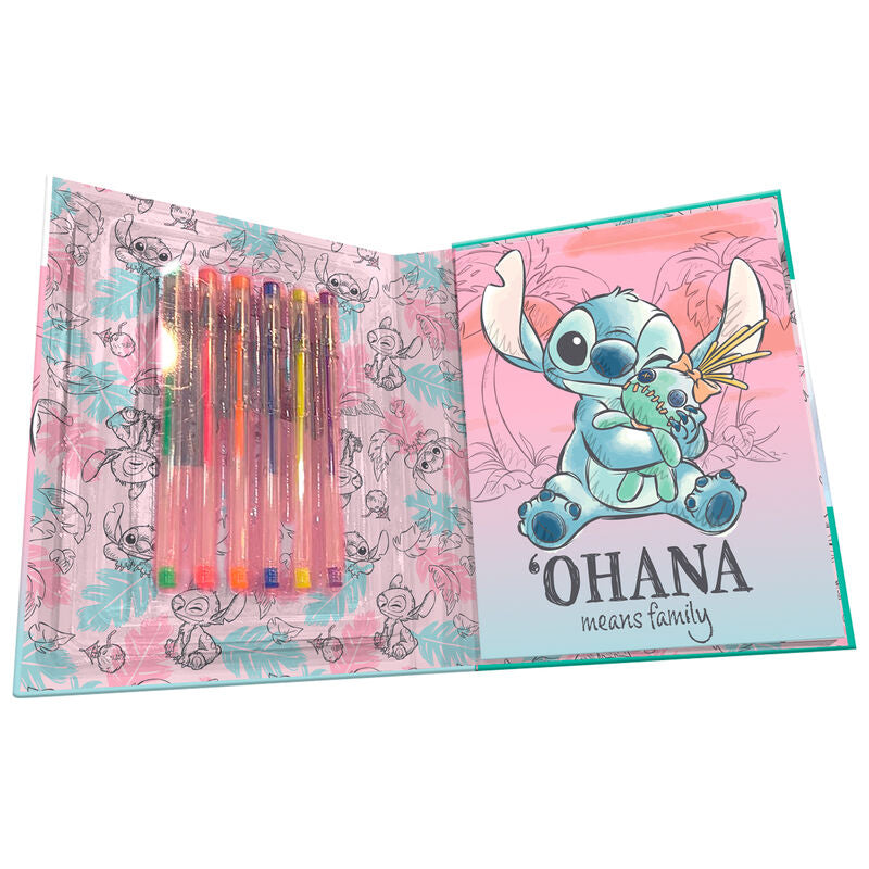Disney Stitch activity notebook + 6 gel pens set Nerdscape