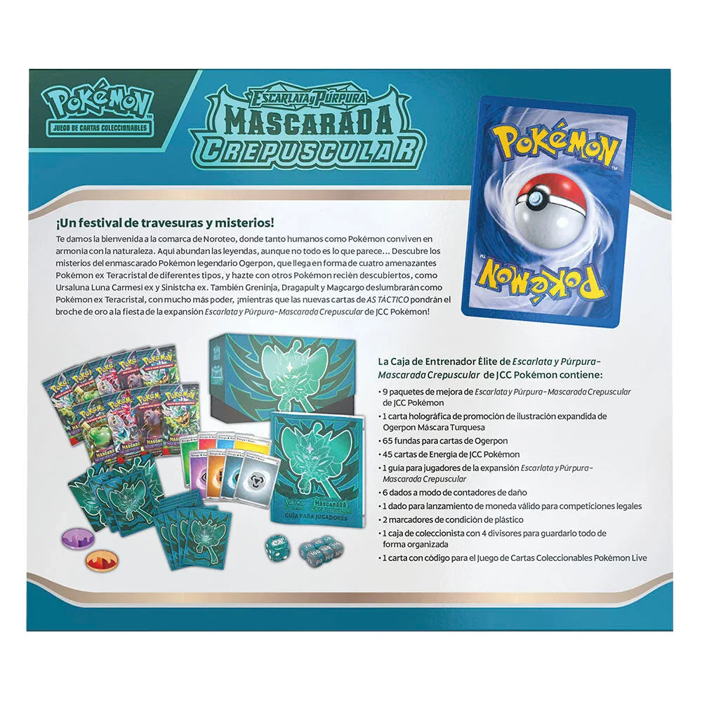Spanish Pokemon Scarlet & Purple Mascarada Crepuscular Collectible card game case Nerdscape