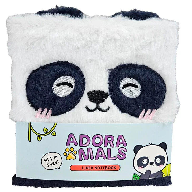Adoramals Panda Bear A5 plush notebook Nerdscape