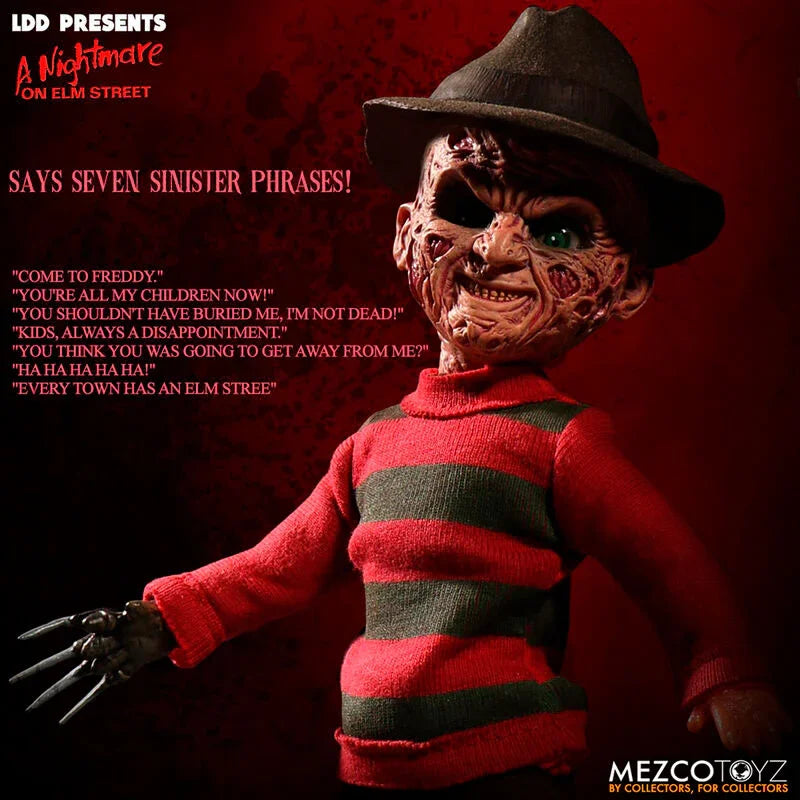 English A Nightmare on ELM Street Freddy Krueger Talking doll 25cm Nerdscape
