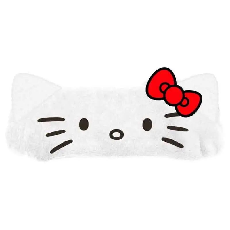 Fascia per capelli bianca Nerdscape stile gatto con fiocco rosso e dettagli neri