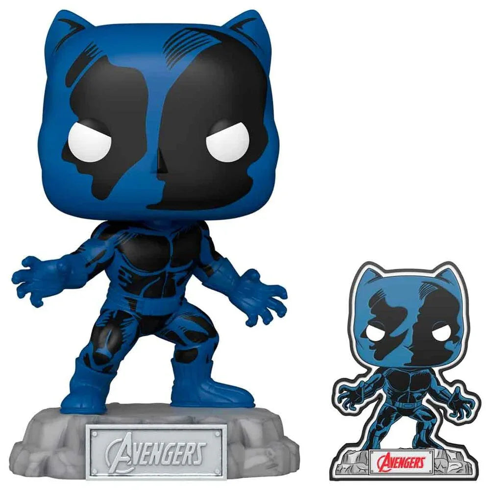 POP figure Marvel Avengers 60th Anniversary Comic Black Panther with Pin Exclusive Nerdscape