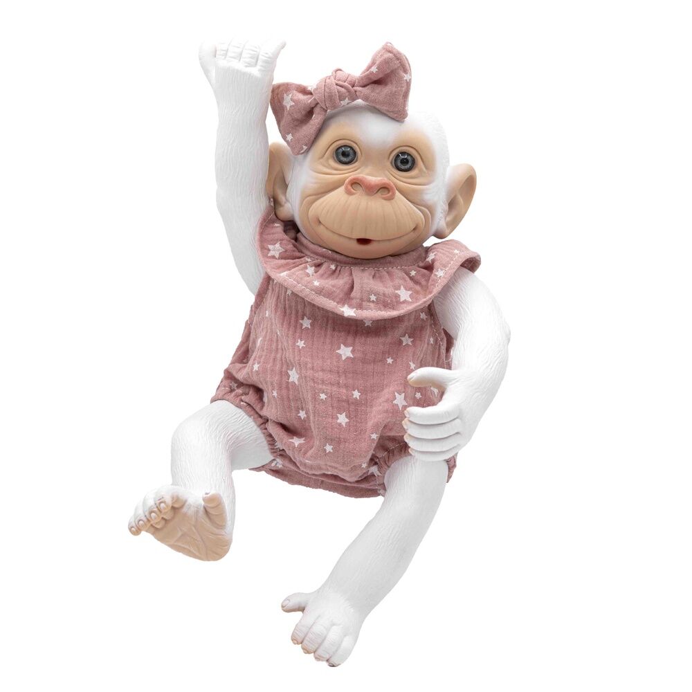 Baby doll reborn monkey flake pink onesie Nerdscape