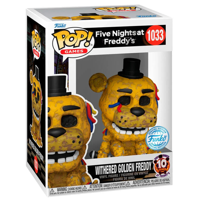 Funko Pop! Five Nights at Freddy's Withered Golden Freddy - Figura da Collezione Vinyl Nerdscape