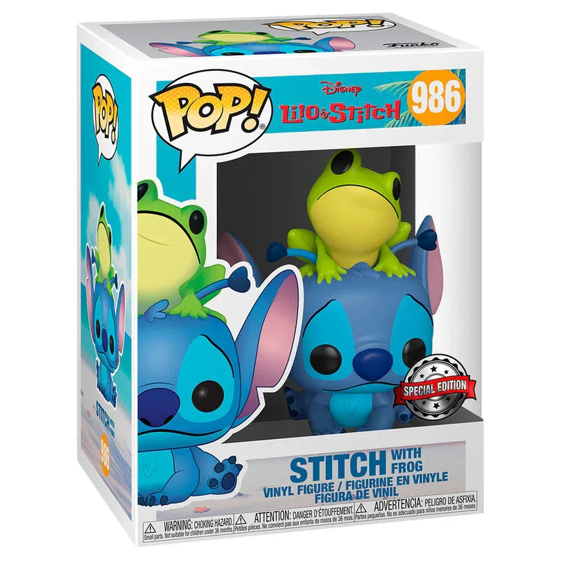 Funko Pop! Disney Lilo & Stitch Stitch con Rana - Figura da Collezione Vinyl Nerdscape
