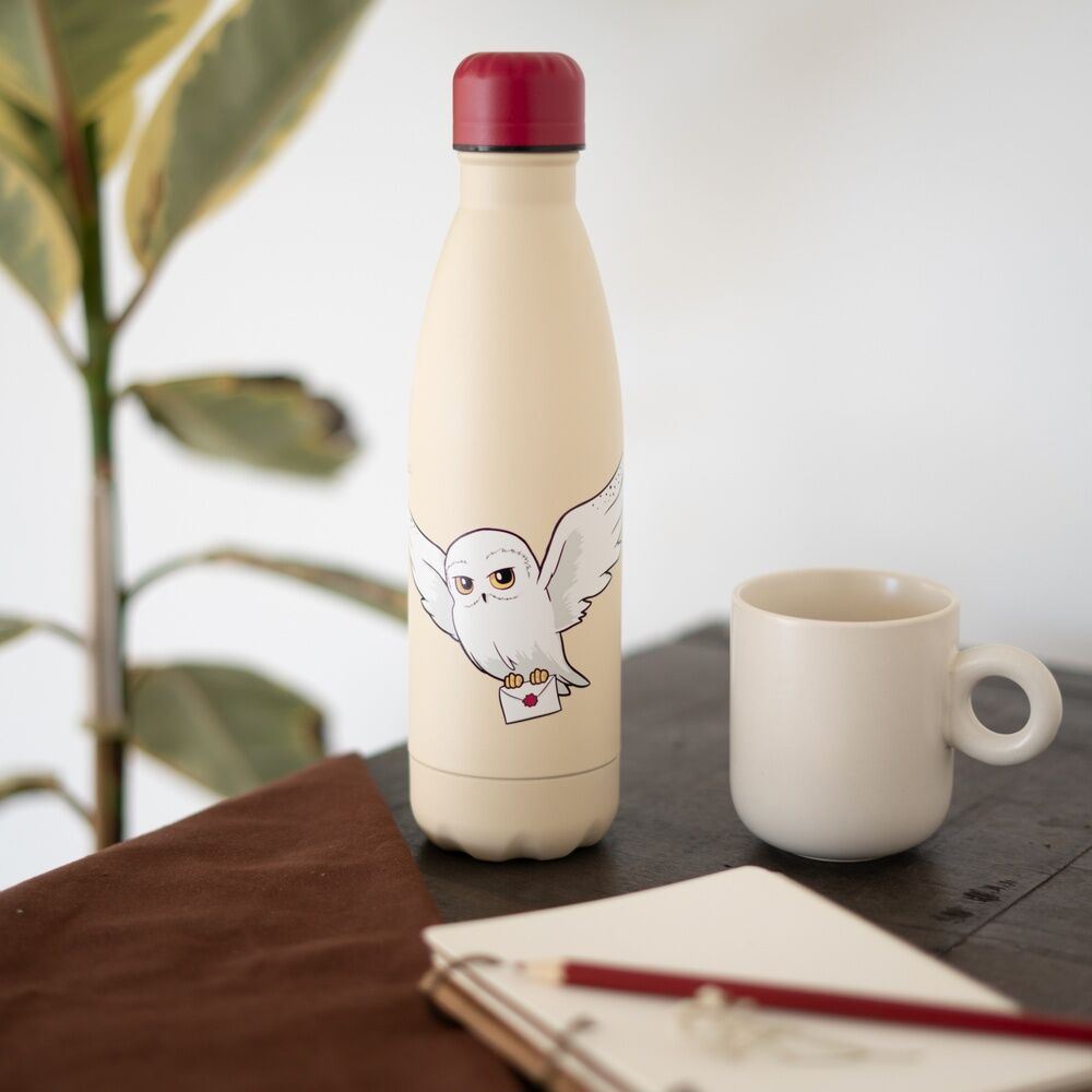 Harry Potter Hedwig Bottiglia in Acciaio Inossidabile 500ml con Tappo Ermetico - Nerdscape Nerdscape