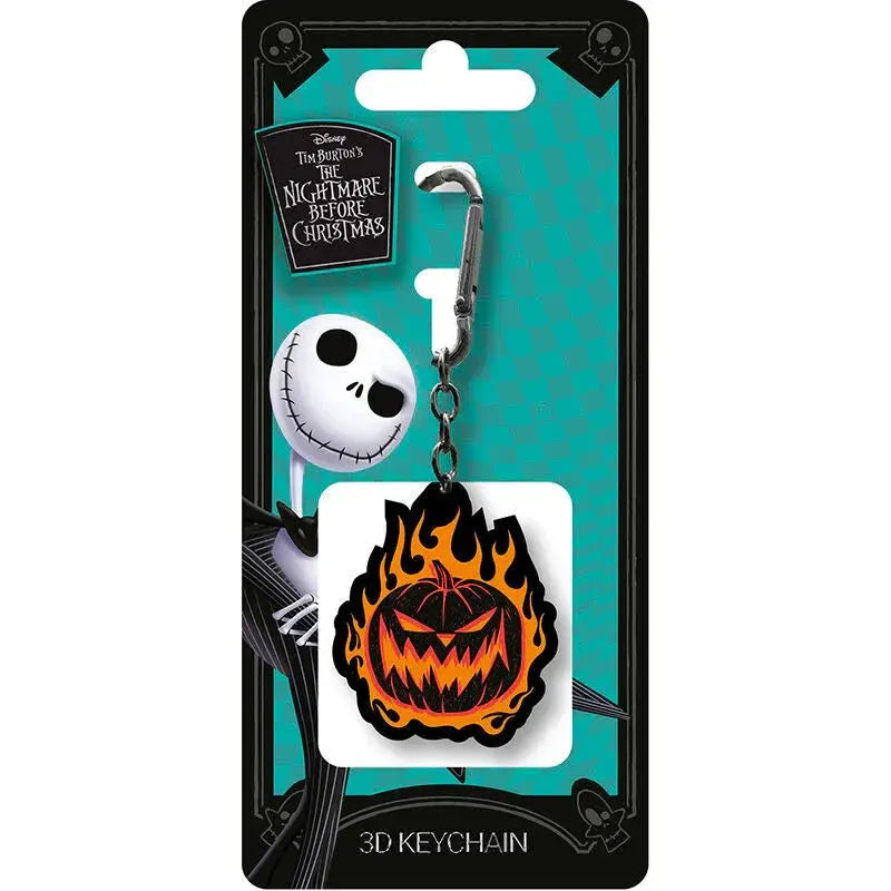 Disney Nightmare Before Christmas Pumpkin in flames 3D keychain Nerdscape