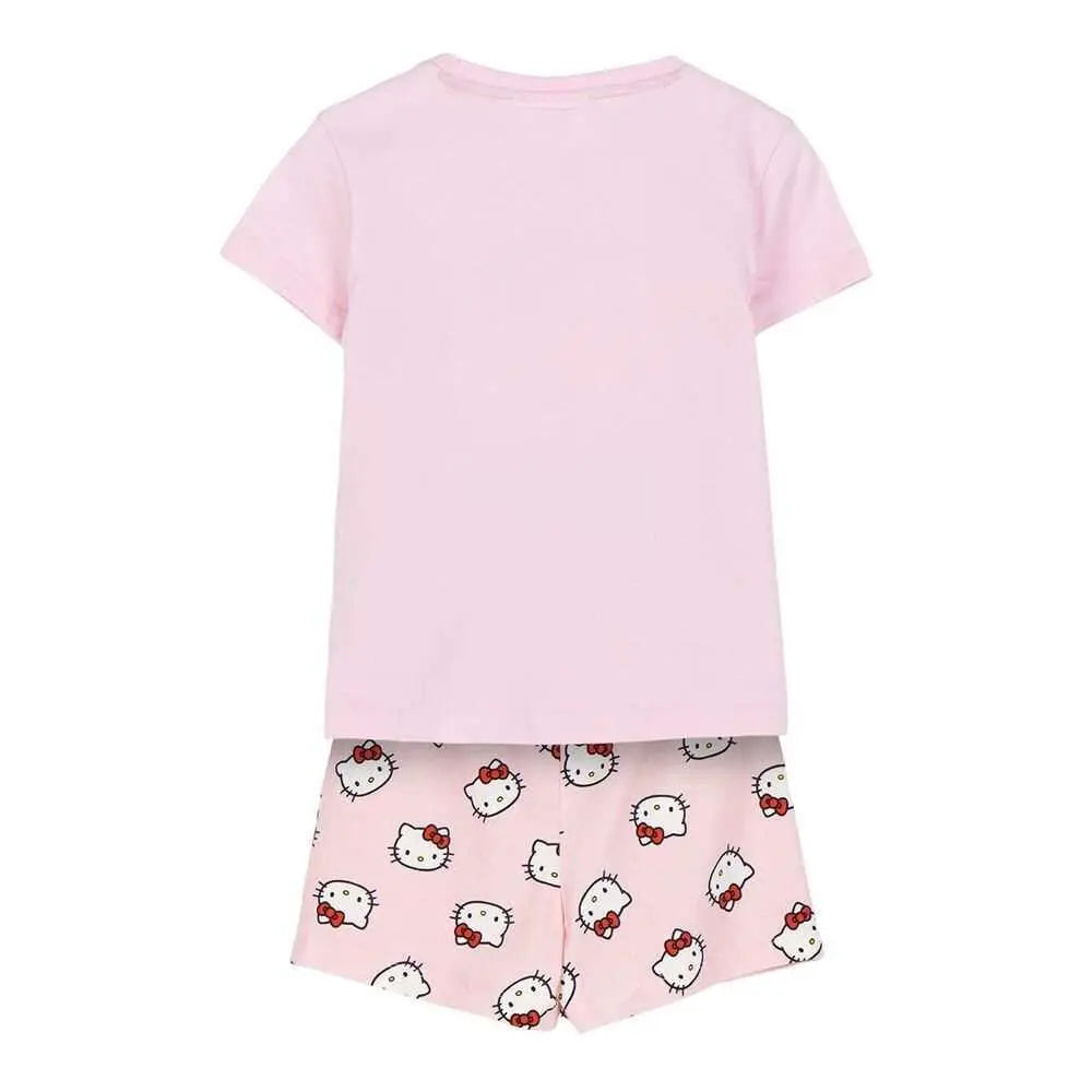 Pigiama rosa da bambina con t-shirt e pantaloncini stampati Hello Kitty, Nerdscape.