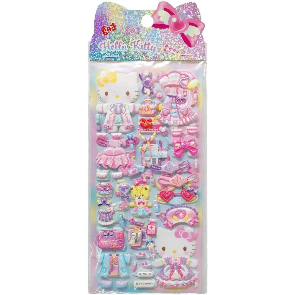 Set di adesivi 3D Hello Kitty rosa pastello, vestiti kawaii, accessori, Nerdscape shop.