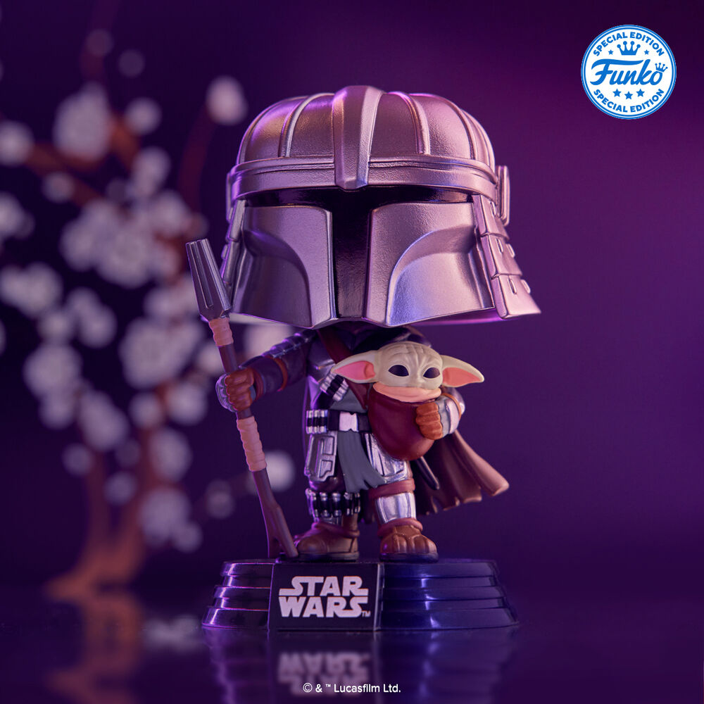 Funko Pop! Star Wars Mandalorian con Grogu - Figura da Collezione Vinyl Nerdscape