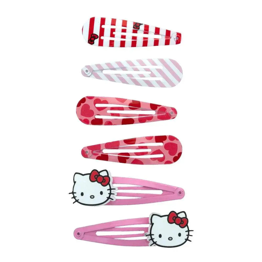 Set di mollette per capelli Hello Kitty rosa e rosse, accessorio nerd Nerdscape.