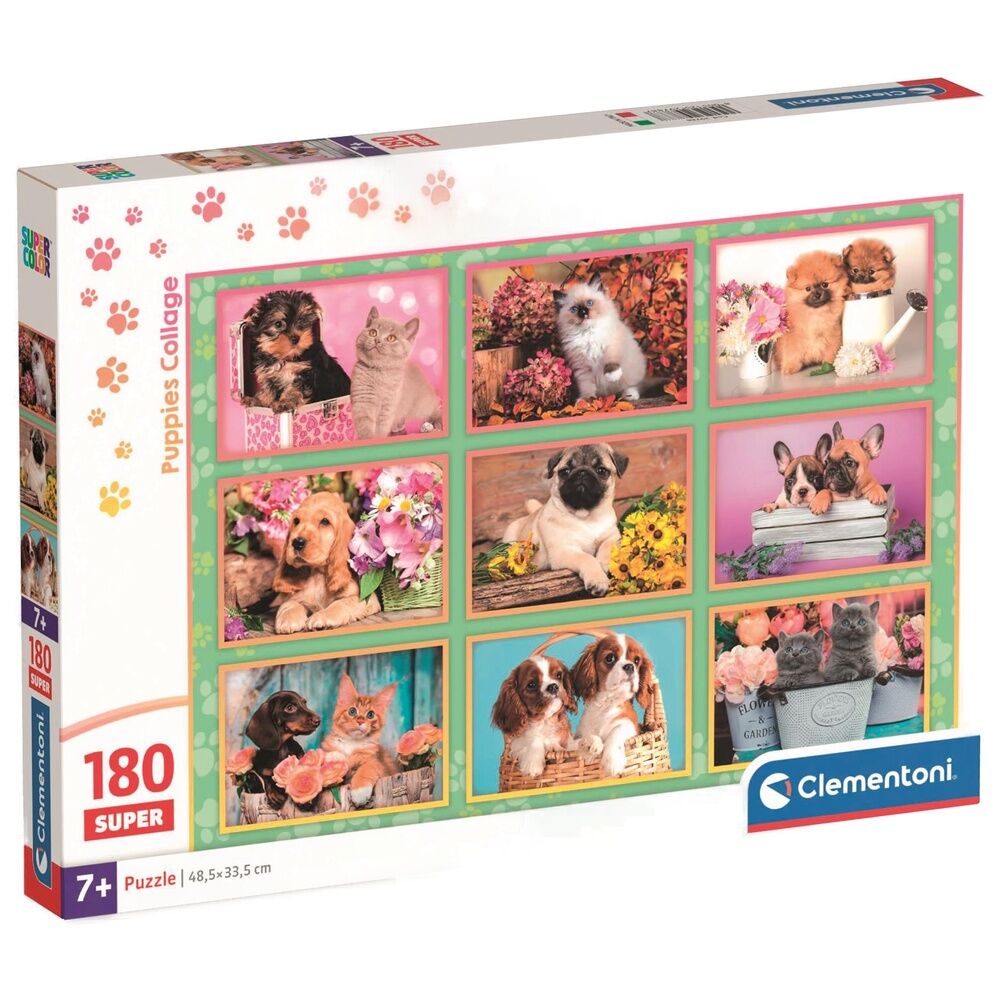 Puppies Collage super puzzle 180pcs Nerdscape