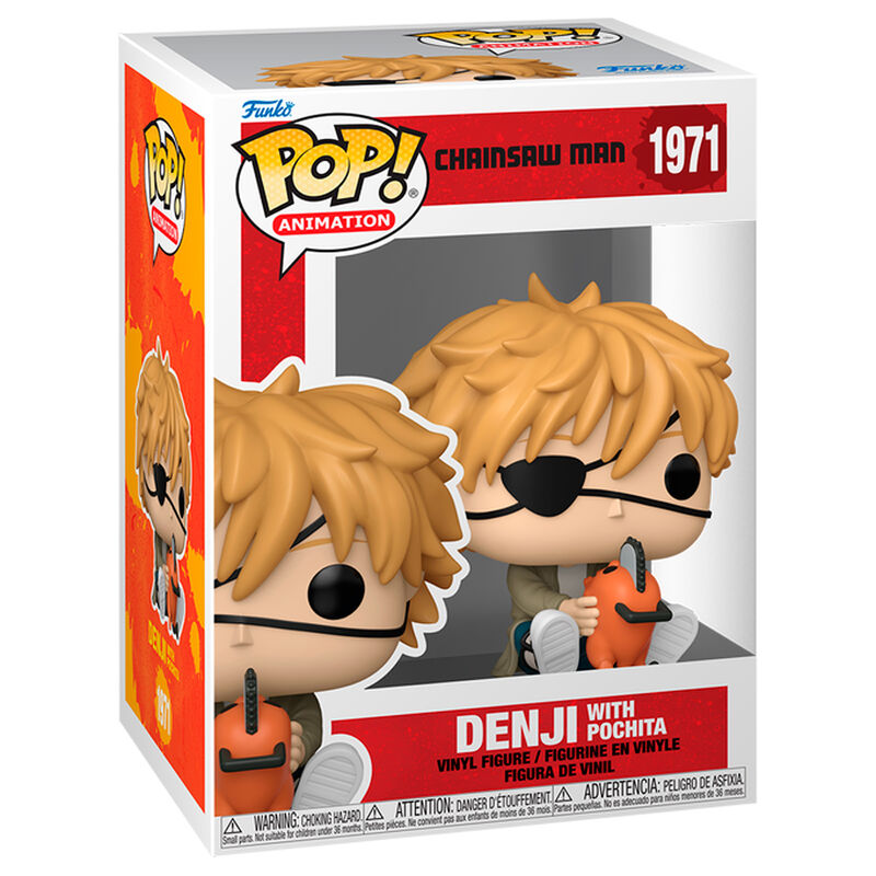 Funko Pop! Chainsaw Man Denji con Pochita - Figura da Collezione Vinyl Nerdscape