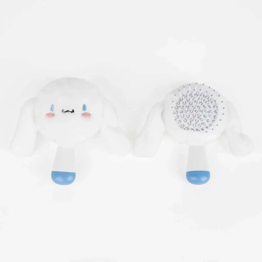 Spazzola kawaii a tema cane bianco con manico blu, accessorio Nerdscape per cura capelli.