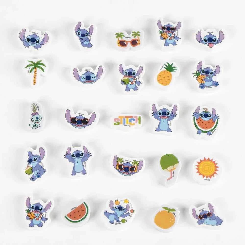 Disney Stitch set 25 erasers Nerdscape