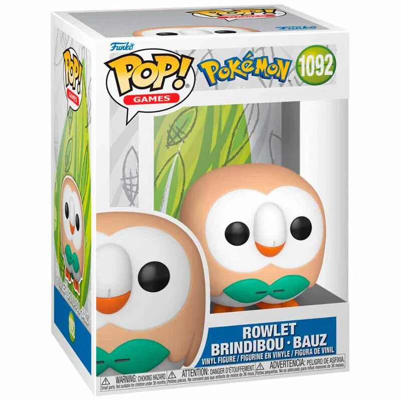 Funko Pop! Pokemon Rowlet Brindibou Bauz - Figura da Collezione Vinyl Nerdscape