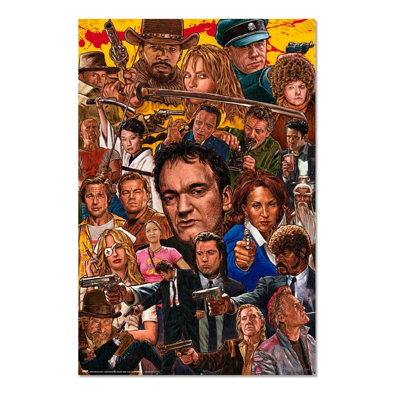 Nerdscape Poster Quentin Tarantino Films – Collezione da 91,5x61cm su Carta Glossy Alta Qualità Nerdscape
