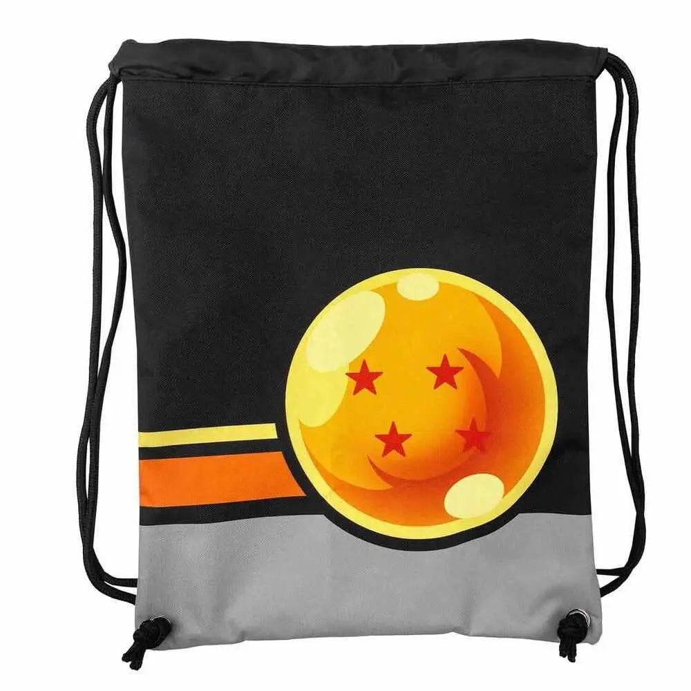 Sacca zaino nera e grigia con stampa sfera del drago Nerdscape, accessorio geek