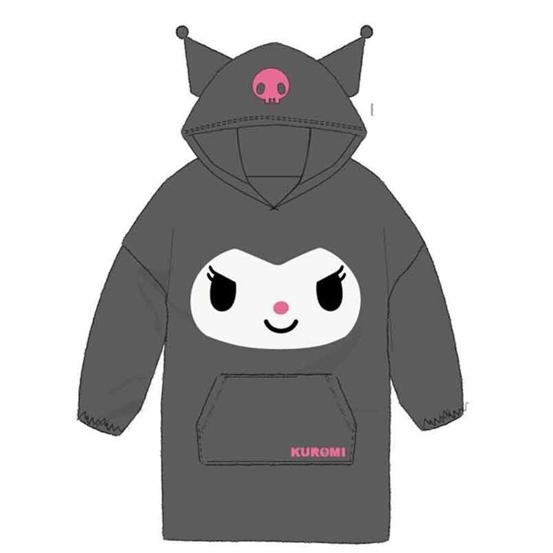 Hello Kitty Kuromi oversize sweatshirt coat adult coral Nerdscape