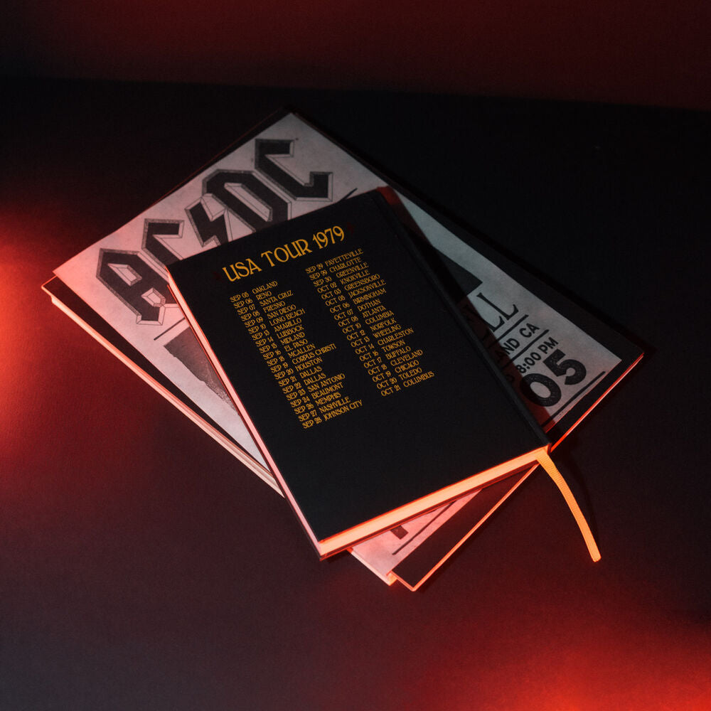 AC/DC Premium Notebook A5 – 96 Pagine, Copertina Opaca, Segnalibro e Tasca Interna – Nerdscape Nerdscape
