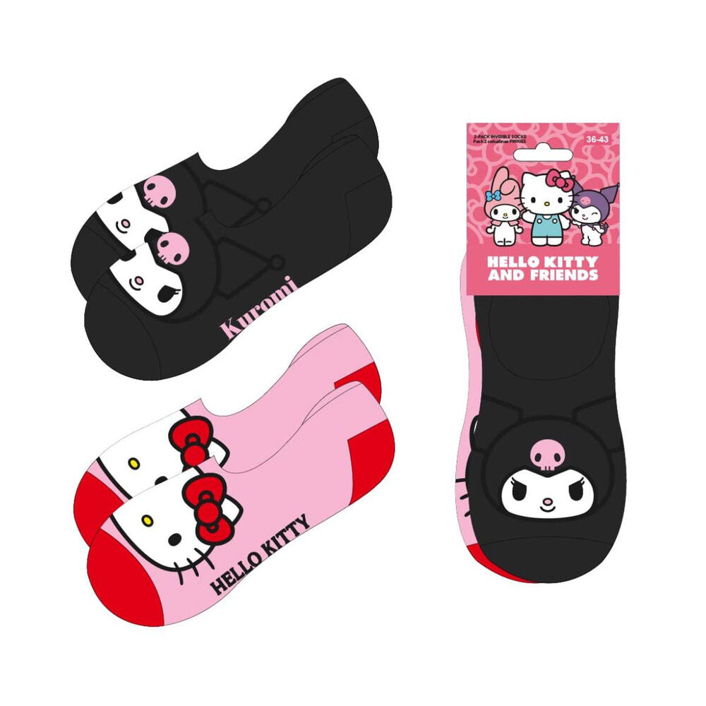 Hello Kitty Kuromi adult set 2 pairs of socks Nerdscape