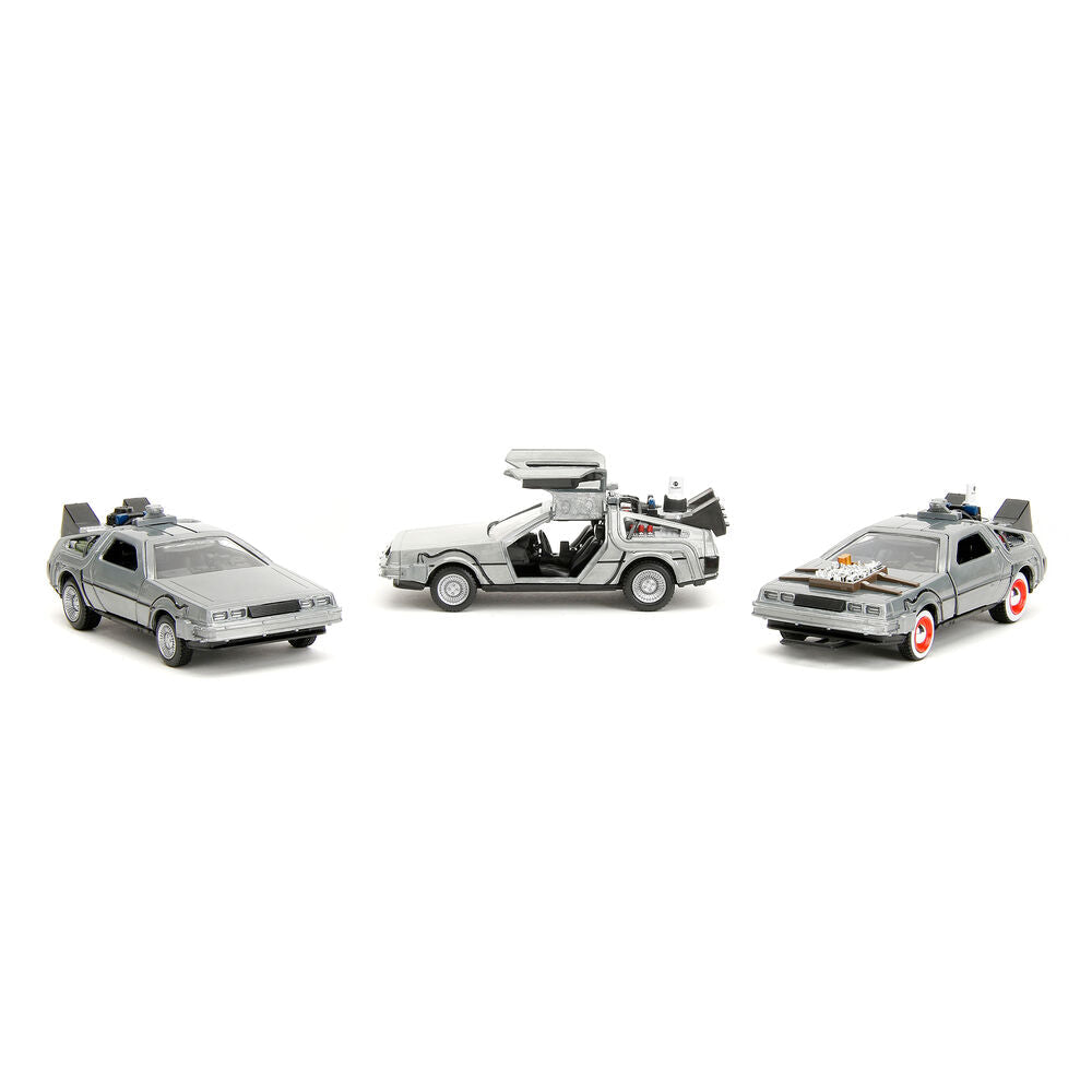 Back to the Future 40th Anniversary Time Machine pack 3 Dlorean Nerdscape
