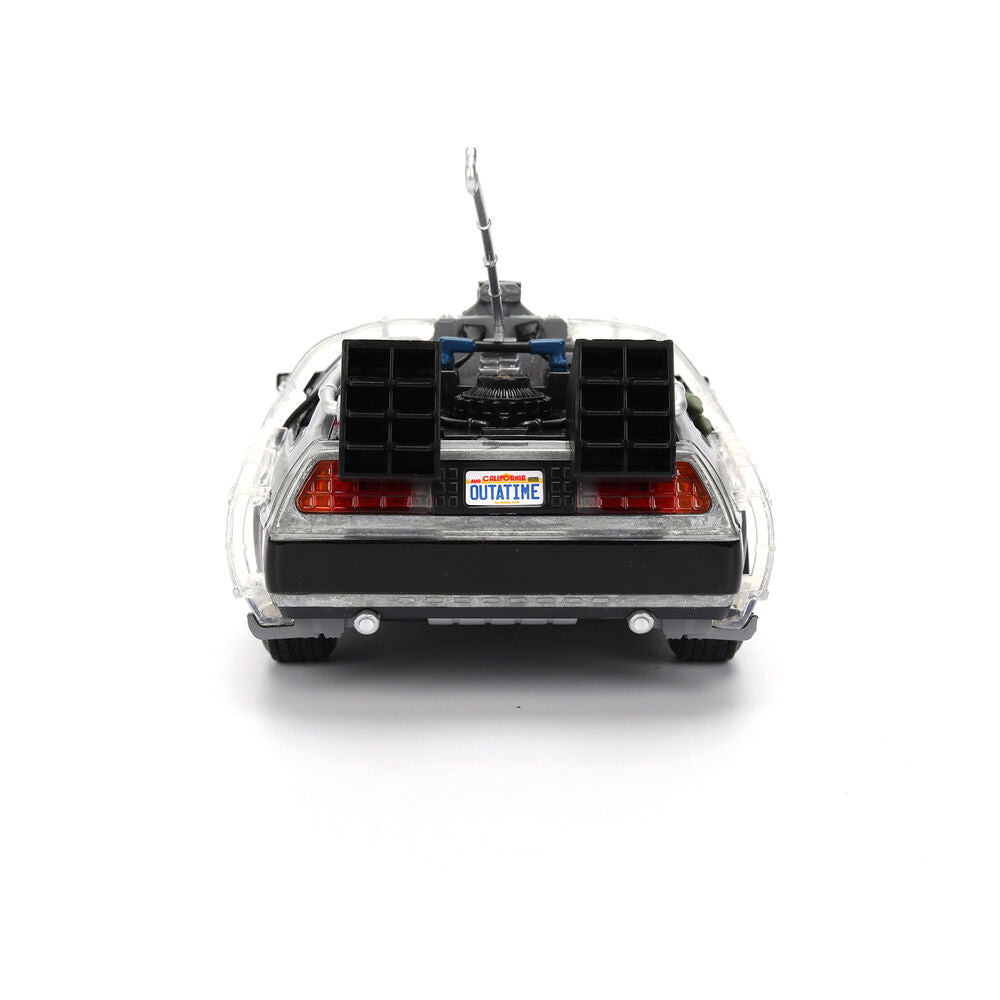 Back to the Future 40th Anniversary Time Machine Hollywood Rides Dlorean replica Nerdscape