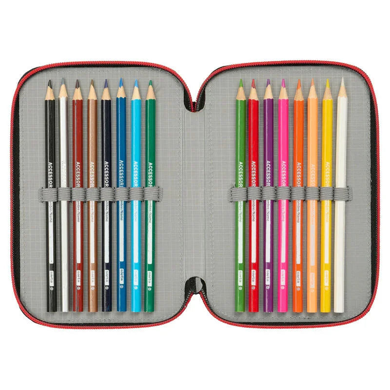 Marvel Spiderman Miles Morales triple pencil case 37pcs Nerdscape