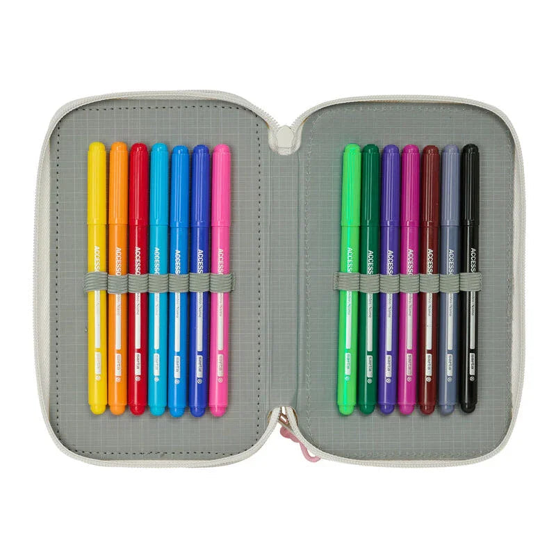 Disney Minnie Minty triple pencil case 37pcs Nerdscape