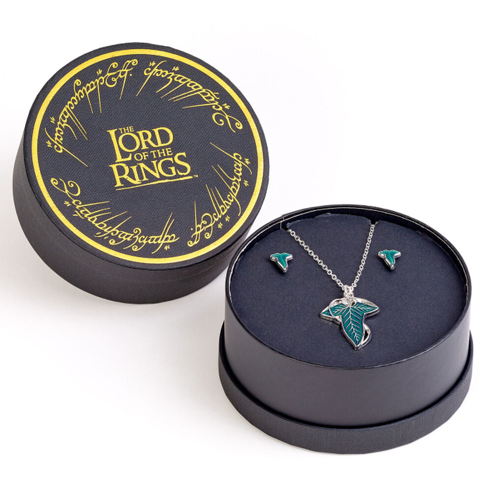 The Lord of the rings Leaf of Lorien earringss and necklace gift set Nerdscape