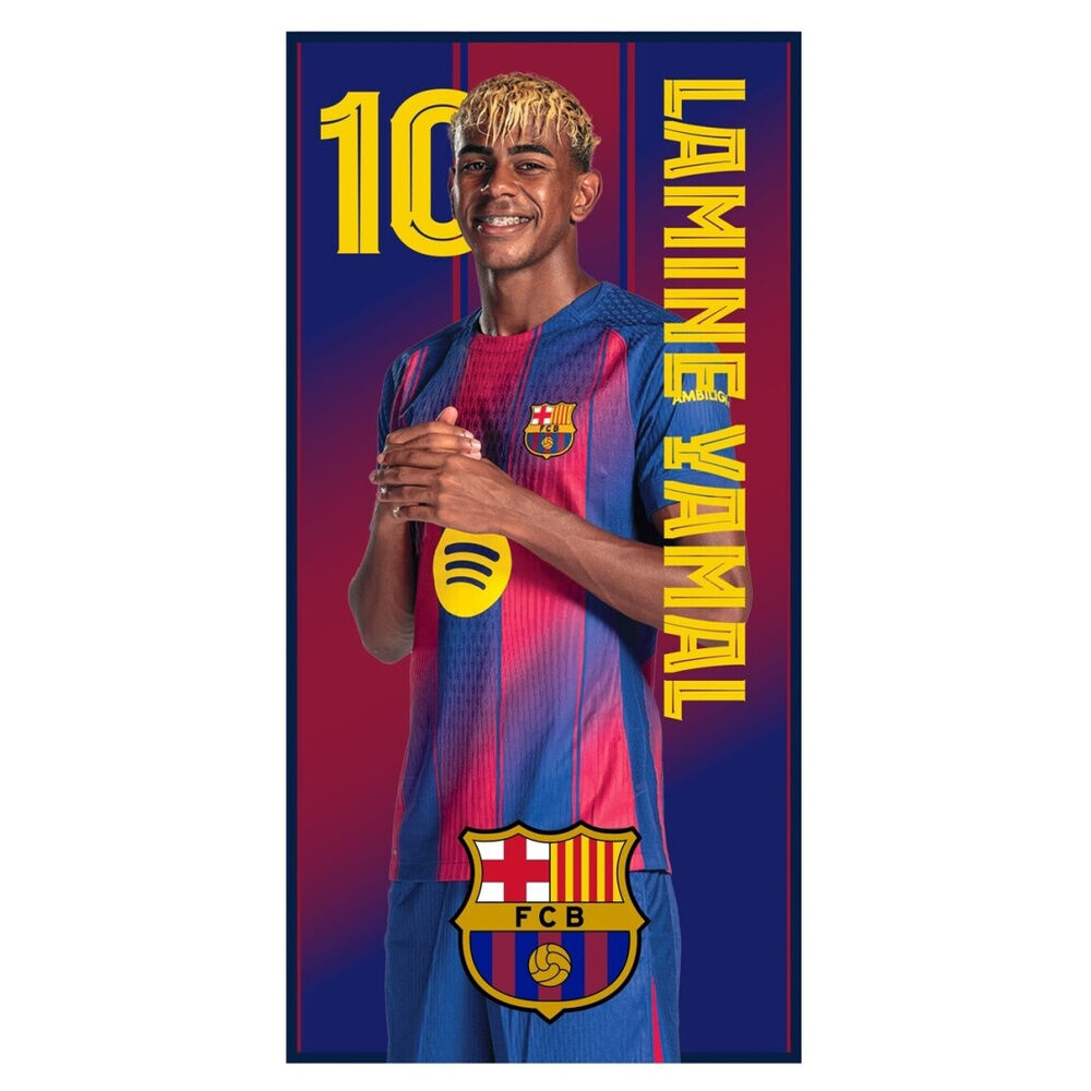 F.C Barcelona Lamine Yamal microfibre beach towel Nerdscape