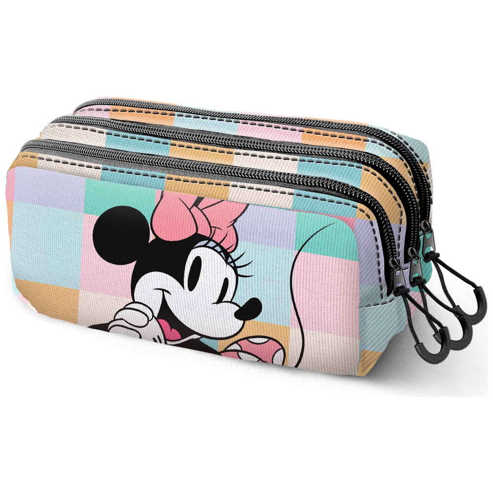 Disney Minnie Squares triple pencil case Nerdscape