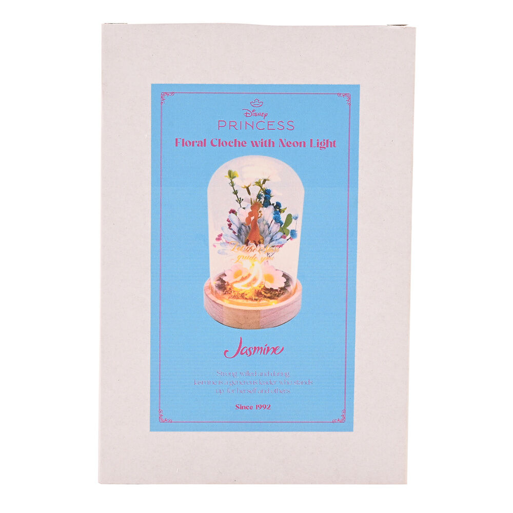 Disney Princess Jasmine florals in a clonche with neon light Nerdscape