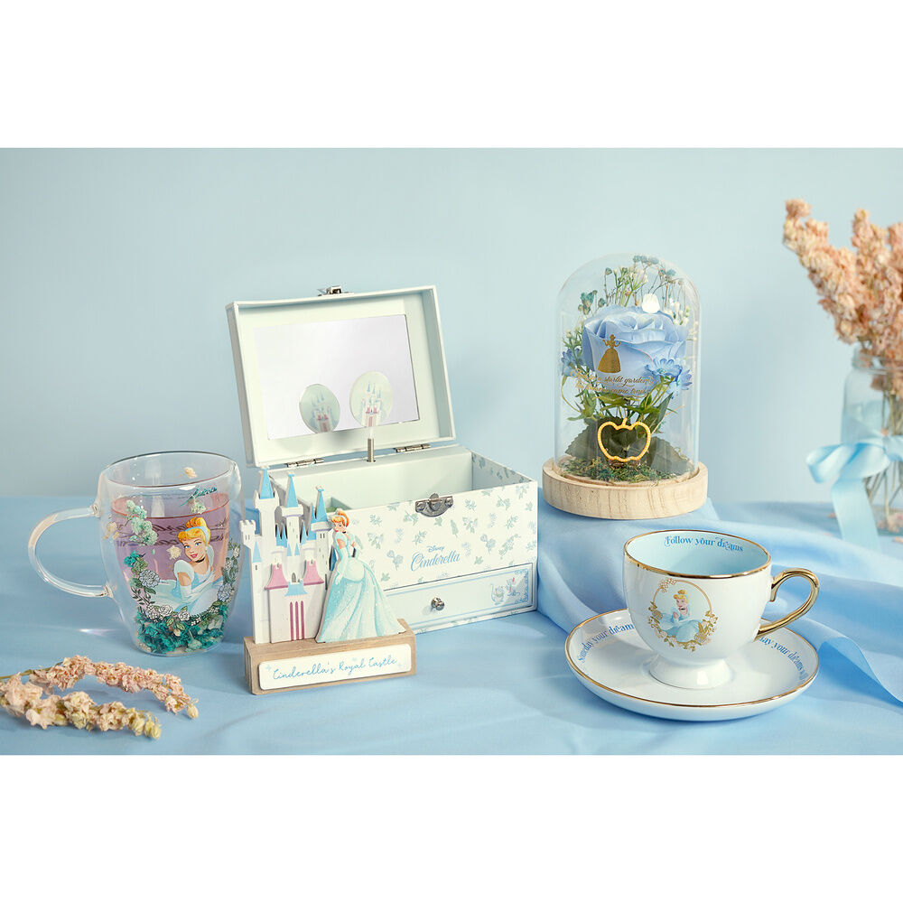 Disney Princess Cinderella floral decorative glass mug
