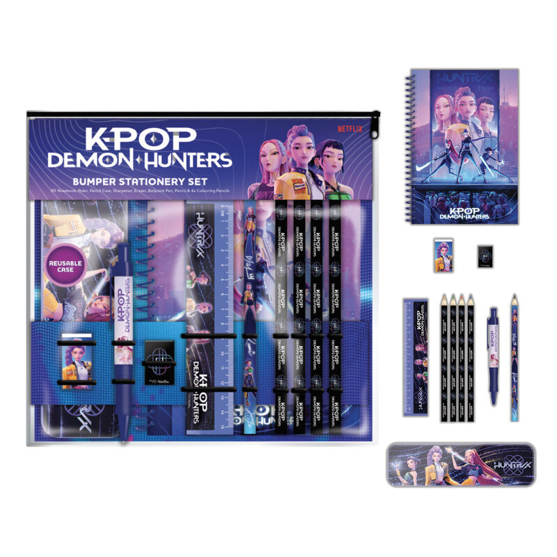 KPop Demon Hunters stationery set + A5 notebook Nerdscape