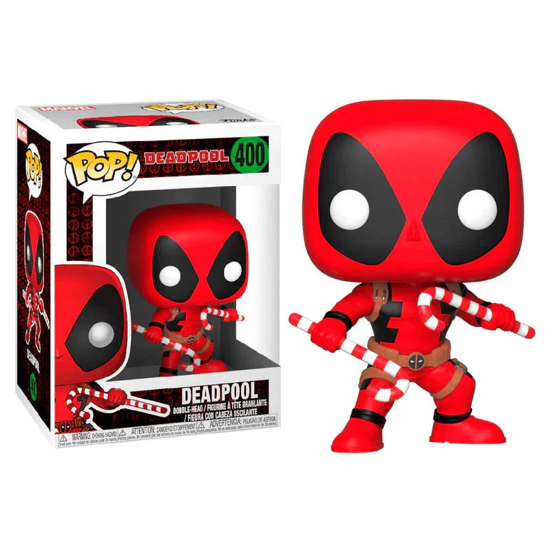 POP figure Marvel Holiday Deadpool with Candy Canes Nerdscape