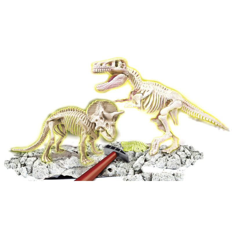 T Rex and Triceratops fluorescent Archeology Nerdscape