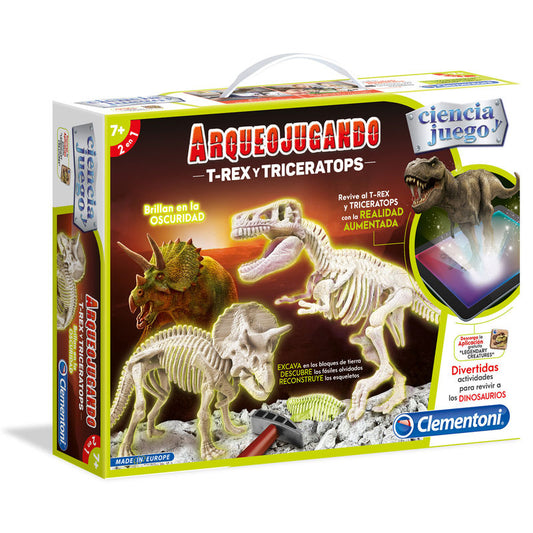 T Rex and Triceratops fluorescent Archeology Nerdscape