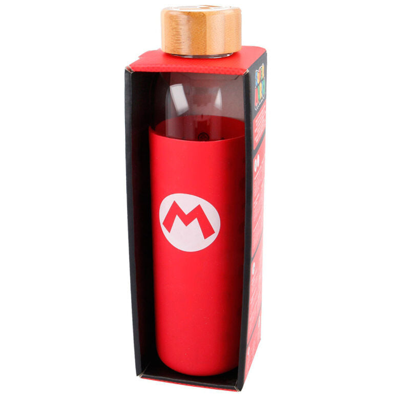 Nintendo Super Mario Bros silicone cover glass bottle 585ml Nerdscape