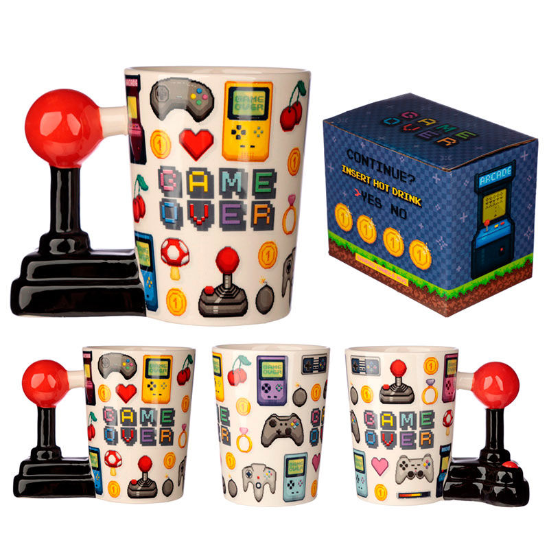 Game Over Joystick Pixel shaped handle mug Nerdscape