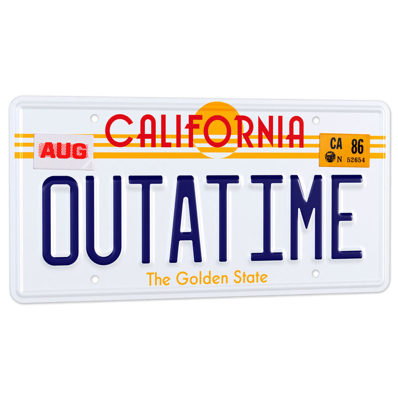 Back to the Future DeLorean Outatime license plate replica Nerdscape