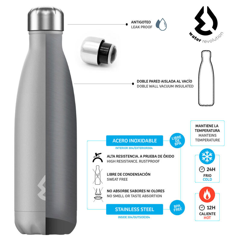 Water Revolution Grey water bottle 500ml Nerdscape
