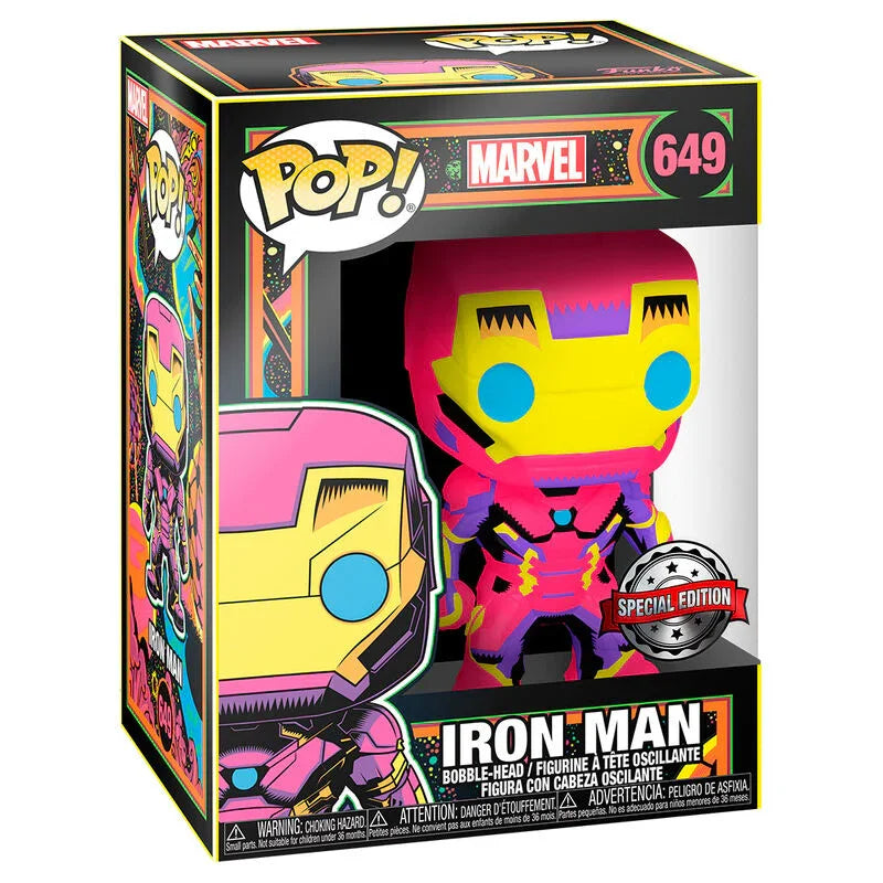 POP figure Marvel Iron Man Black Light Exclusive Nerdscape